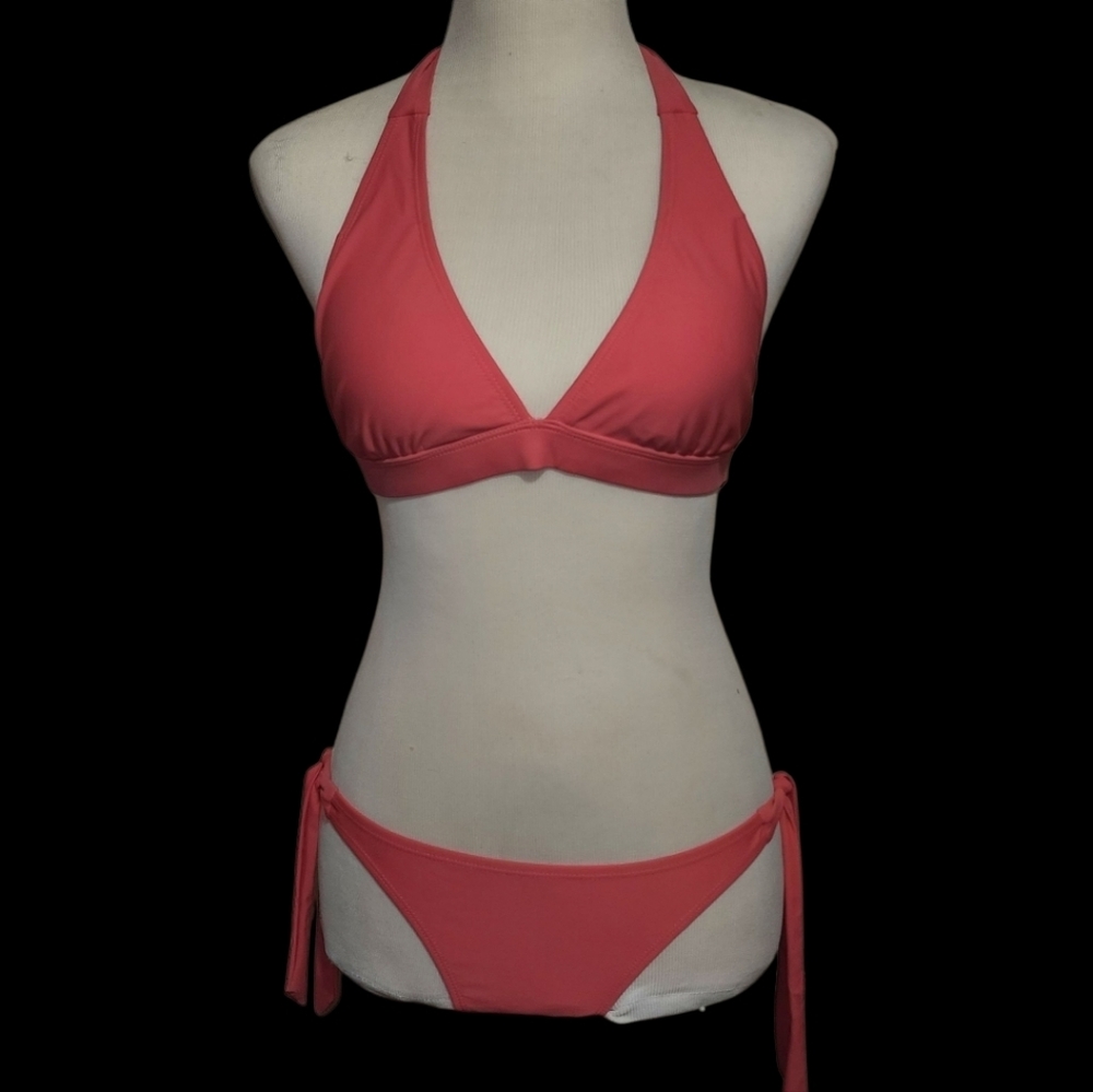 Neosan 2PC Coral Bikini Set Swimsuit Size SMALL Cheeky Padded Coconut Girl NWOT